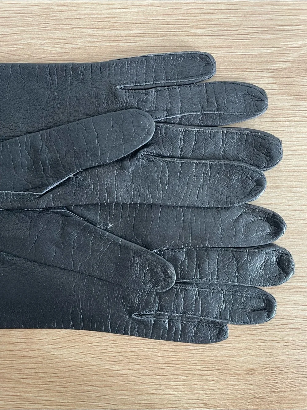 Vintage leather gloves elbow length made in Italy black formal elegant costume
